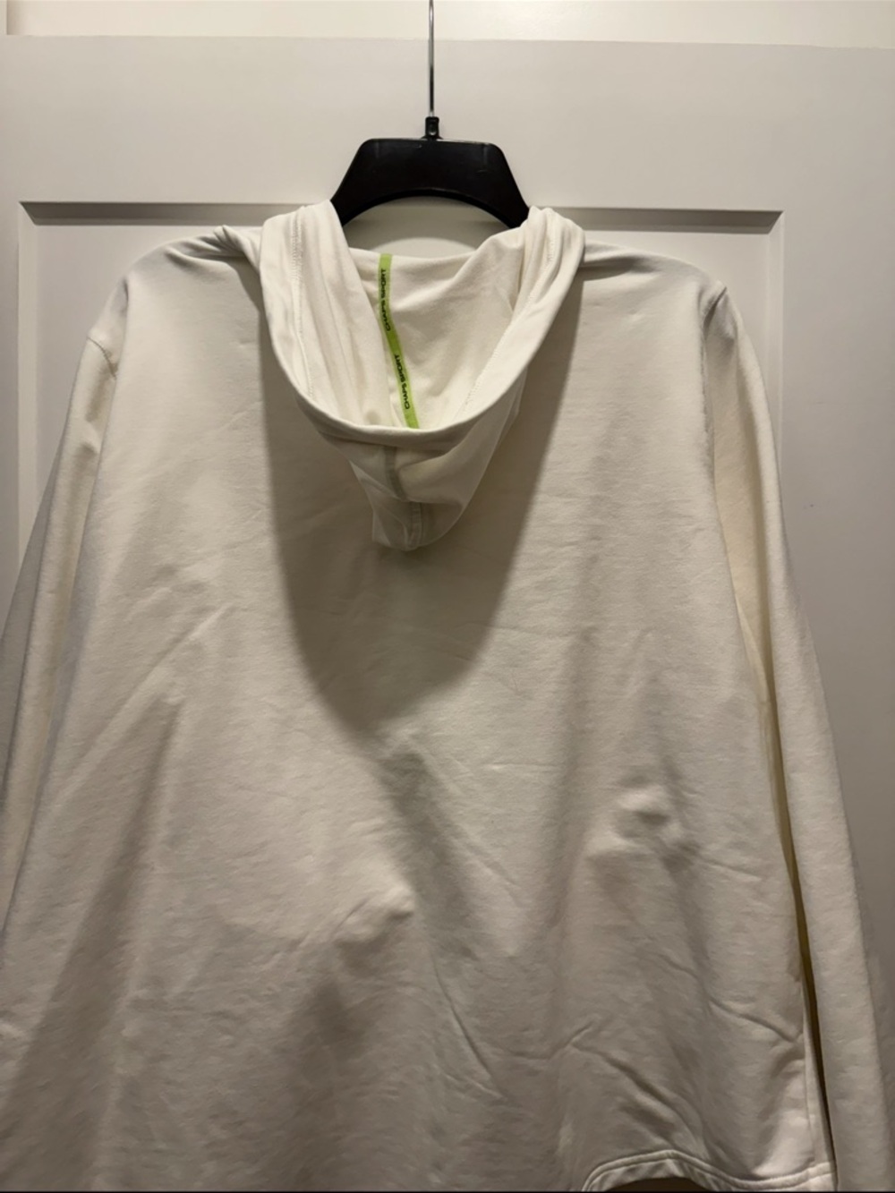 NWOT WOMENS CHAPS POLO WHITE ZIP UP COTTON JACKET SIZE 3X Lime Green and White - Picture 3 of 3